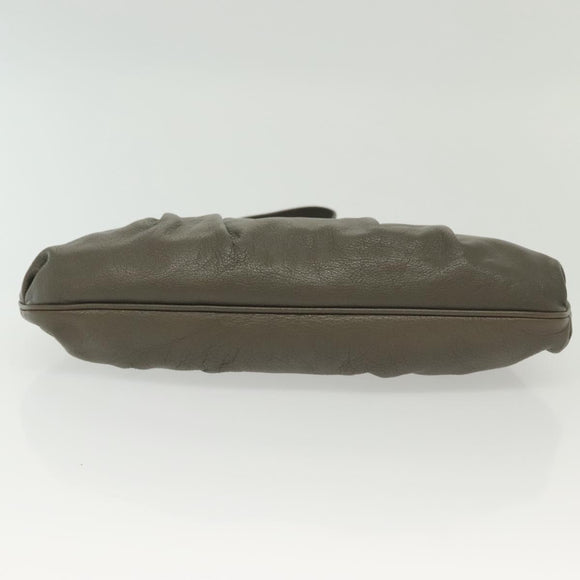 Salvatore Ferragamo Shoulder Bag Leather Gray Silver Auth 135050