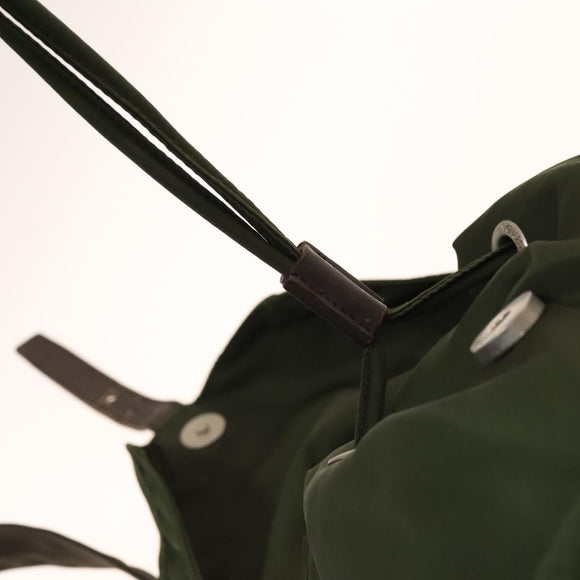 PRADA Backpack Nylon Green Silver Auth 135051