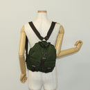 PRADA Backpack Nylon Green Silver Auth 135051-28