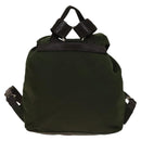 PRADA Backpack Nylon Green Silver Auth 135051-2