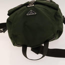 PRADA Backpack Nylon Green Silver Auth 135051-6