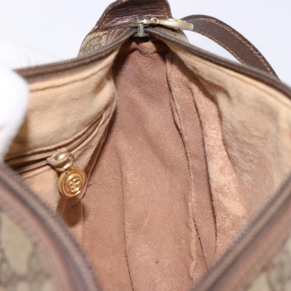 GUCCI GG Supreme Web Sherry Line Shoulder Bag PVC Beige 001 754 6177 Auth 135056