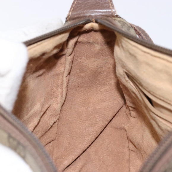 GUCCI GG Supreme Web Sherry Line Shoulder Bag PVC Beige 001 754 6177 Auth 135056