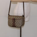 GUCCI GG Supreme Web Sherry Line Shoulder Bag PVC Beige 001 754 6177 Auth 135056-24