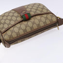 GUCCI GG Supreme Web Sherry Line Shoulder Bag PVC Beige 001 754 6177 Auth 135056-6
