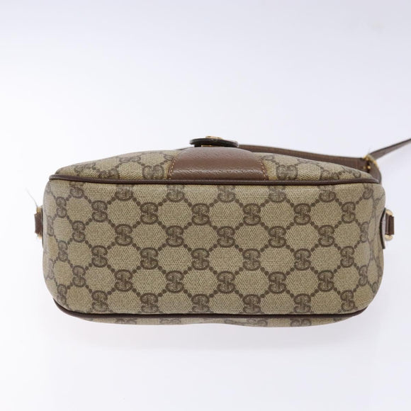 GUCCI GG Supreme Web Sherry Line Shoulder Bag PVC Beige 001 754 6177 Auth 135056