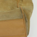 GUCCI Backpack Suede Leather Beige Gold Auth 135058-15