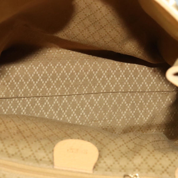 GUCCI Backpack Suede Leather Beige Gold Auth 135058