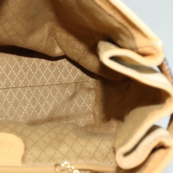 GUCCI Backpack Suede Leather Beige Gold Auth 135058