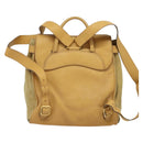 GUCCI Backpack Suede Leather Beige Gold Auth 135058-2