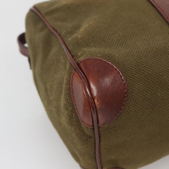 GUCCI Hand Bag Canvas Leather Khaki Brown 30458 Auth 135059