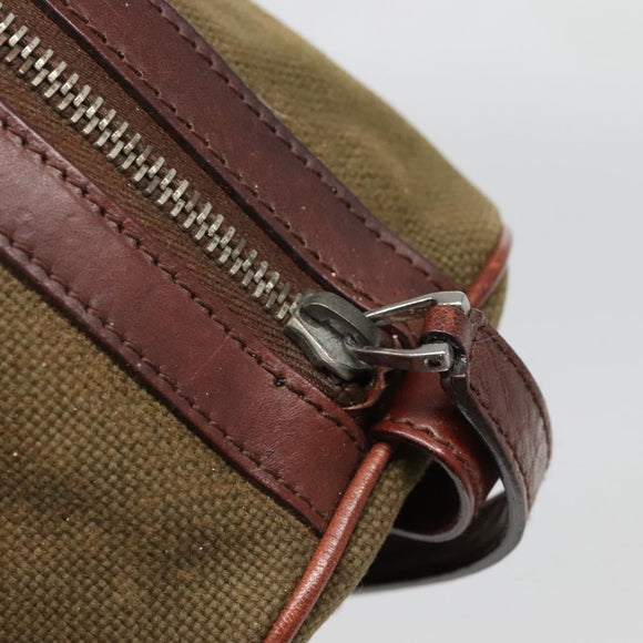 GUCCI Hand Bag Canvas Leather Khaki Brown 30458 Auth 135059