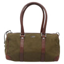 GUCCI Hand Bag Canvas Leather Khaki Brown 30458 Auth 135059-2