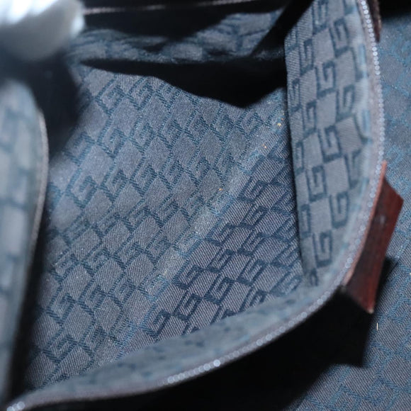 GUCCI Hand Bag Canvas Leather Khaki Brown 30458 Auth 135059