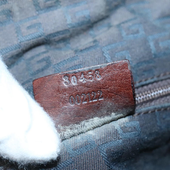 GUCCI Hand Bag Canvas Leather Khaki Brown 30458 Auth 135059