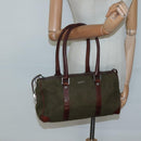 GUCCI Hand Bag Canvas Leather Khaki Brown 30458 Auth 135059-22