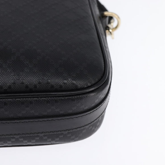 GUCCI Diamante Hand Bag Leather 2way Black Gold 344357 Auth 135065