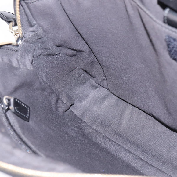 GUCCI Diamante Hand Bag Leather 2way Black Gold 344357 Auth 135065