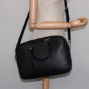 GUCCI Diamante Hand Bag Leather 2way Black Gold 344357 Auth 135065-24