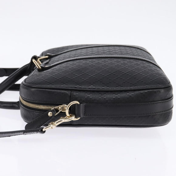 GUCCI Diamante Hand Bag Leather 2way Black Gold 344357 Auth 135065