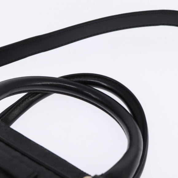 GUCCI Diamante Hand Bag Leather 2way Black Gold 344357 Auth 135065