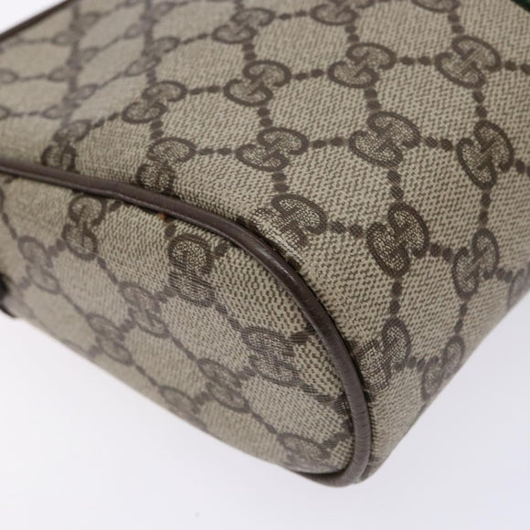 GUCCI GG Supreme Web Sherry Line Clutch Bag PVC Beige Red 63 01 012 Auth 135068