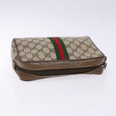 GUCCI GG Supreme Web Sherry Line Clutch Bag PVC Beige Red 63 01 012 Auth 135068-5
