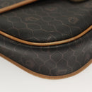 Christian Dior Honeycomb Canvas Shoulder Bag PVC Black Gold Auth 135069-10