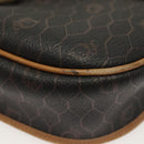Christian Dior Honeycomb Canvas Shoulder Bag PVC Black Gold Auth 135069-11