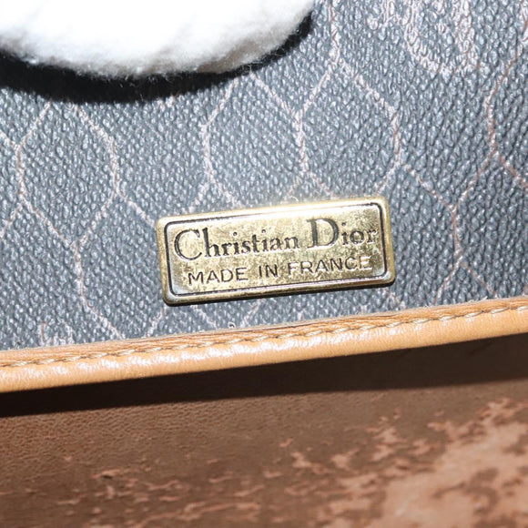 Christian Dior Honeycomb Canvas Shoulder Bag PVC Black Gold Auth 135069