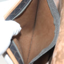 Christian Dior Honeycomb Canvas Shoulder Bag PVC Black Gold Auth 135069-20