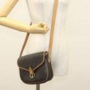 Christian Dior Honeycomb Canvas Shoulder Bag PVC Black Gold Auth 135069-21