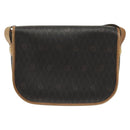 Christian Dior Honeycomb Canvas Shoulder Bag PVC Black Gold Auth 135069-3