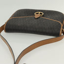 Christian Dior Honeycomb Canvas Shoulder Bag PVC Black Gold Auth 135069-6