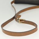 Christian Dior Honeycomb Canvas Shoulder Bag PVC Black Gold Auth 135069-7