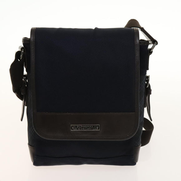 Burberrys Nova Check Black Label Blue Label Pouch Nylon 3Set Navy Auth 135071