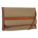 CELINE Macadam Canvas Shoulder Bag PVC Beige Gold Auth 135080-1