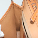 CELINE Macadam Canvas Shoulder Bag PVC Beige Gold Auth 135080-19