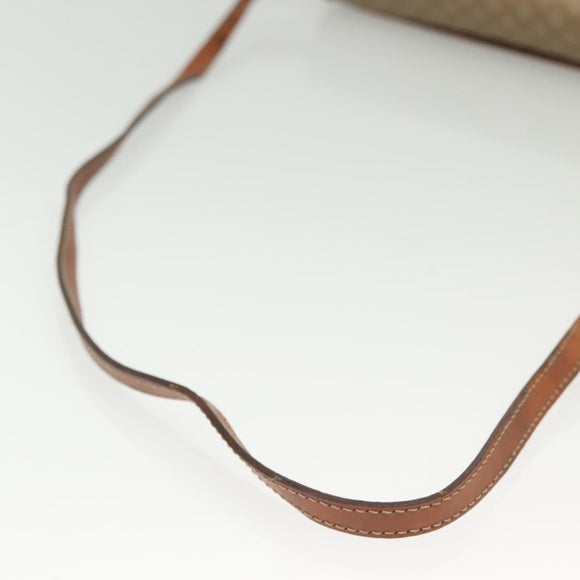 CELINE Macadam Canvas Shoulder Bag PVC Beige Gold Auth 135080