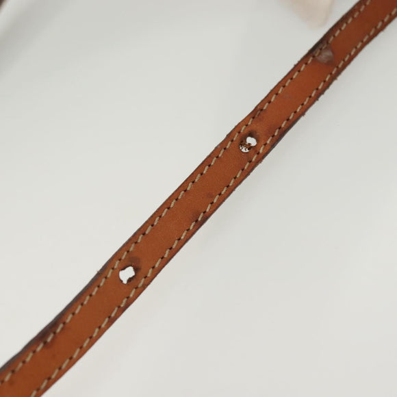 CELINE Macadam Canvas Shoulder Bag PVC Beige Gold Auth 135080