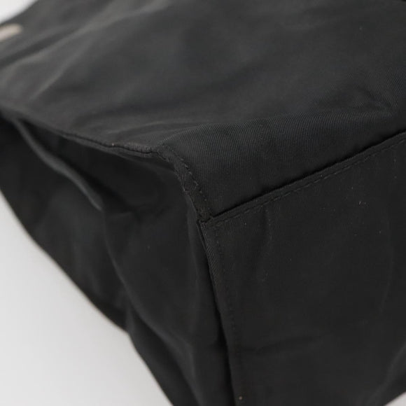 PRADA Hand Bag Nylon Black Silver Auth 135087