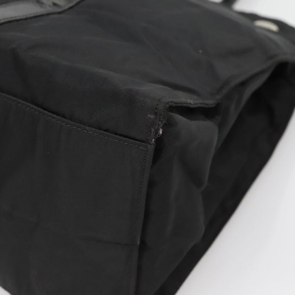 PRADA Hand Bag Nylon Black Silver Auth 135087