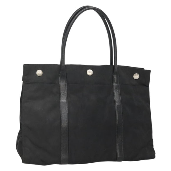 PRADA Hand Bag Nylon Black Silver Auth 135087