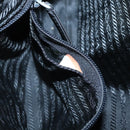 PRADA Hand Bag Nylon Black Silver Auth 135087-11