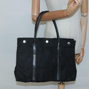 PRADA Hand Bag Nylon Black Silver Auth 135087-22