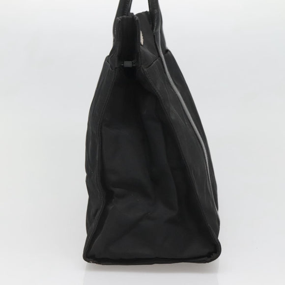 PRADA Hand Bag Nylon Black Silver Auth 135087