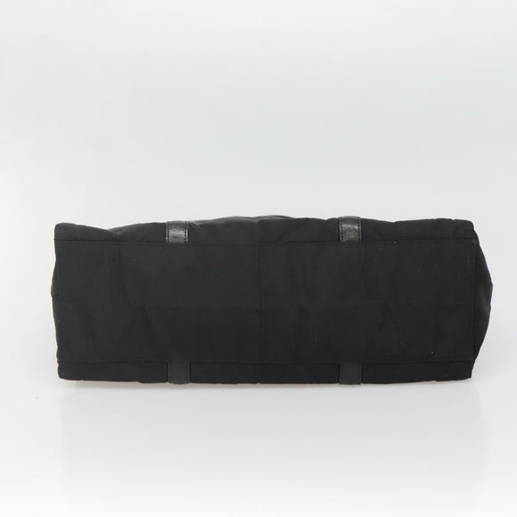 PRADA Hand Bag Nylon Black Silver Auth 135087
