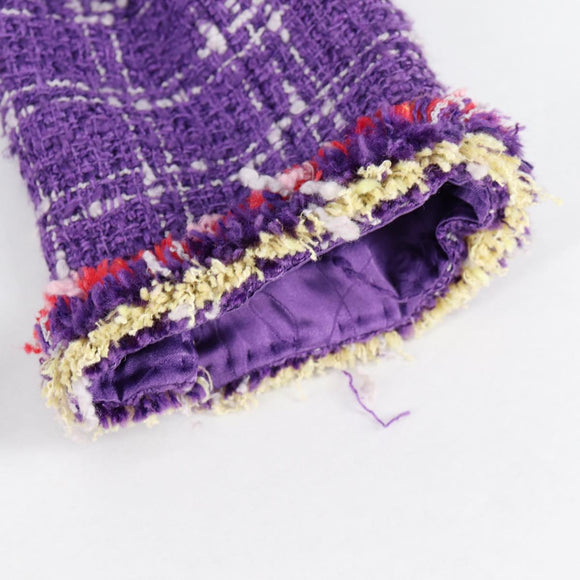 CHANEL Jacket Size 36 Jacket Tweed 34 Purple CC Auth 135090A