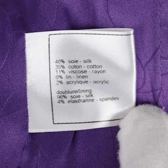 CHANEL Jacket Size 36 Jacket Tweed 34 Purple CC Auth 135090SM