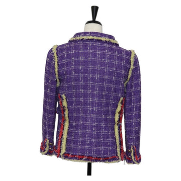 CHANEL Jacket Size 36 Jacket Tweed 34 Purple CC Auth 135090A - 0